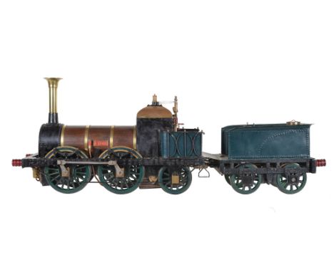 A well-engineered 5 inch gauge model of the 0-4-2 Liverpool and Manchester Railway tender locomotive 'Lion', built to the des