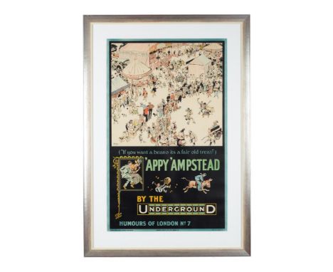 Tony Sarg (1880-1942) 'Appy 'Ampstead by the Underground. Lithograph in colours, 1913, printed by Johnson, Riddle & Company L