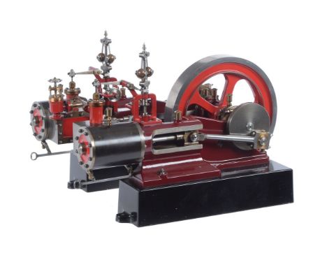 An exhibition standard model of a double Tangye horizontal mill engine, built to the design by Edgar T Westbury from A J Reev