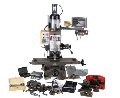 A full size Chester UK Super Lux vertical milling machine, having fitted digital read out and control panel. Drilling capacit