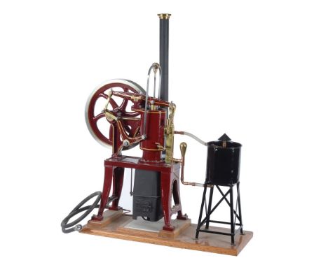 A well engineered model of a Rider Ericsson hot air pumping engine, with beam action linkage to spoked flywheel 9 inches in d