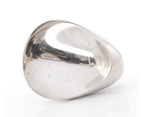 Nanna and Jorgen Ditzel for Georg Jensen - a Danish silver oyster brooch no. 328, signed NJ, approx 5.3cm