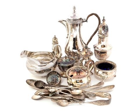 A George III silver milk jug, Greek Key pattern, reeded handle, probably&nbsp;Solomon Hougham, London 1805, approx 5.53ozt; a