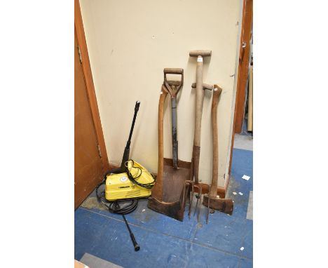 A Collection of Garden Tools and a K'archer Pressure Washer 