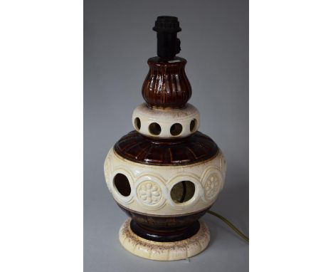 A Reticulated Ceramic Table Lamp, 45cm high 