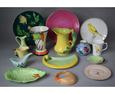 A Collection of Various Early to Mid 20th Century Ceramics to include Wade Art Deco Style Jug, Burleigh Ware Parrot Handle Ju