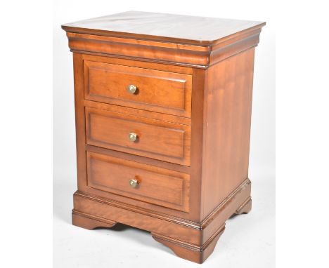 A Modern Three Drawer Chest on Bracket Feet, 55cm wide 