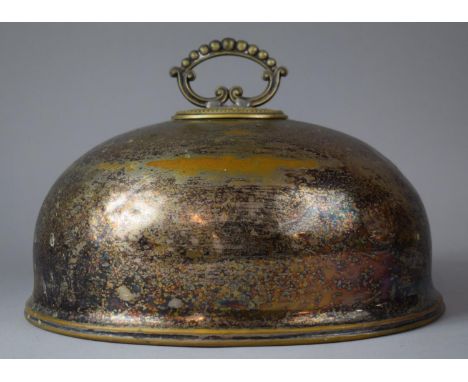 A Vintage Silver Plated Oval Meat Cover, 31cm wide 