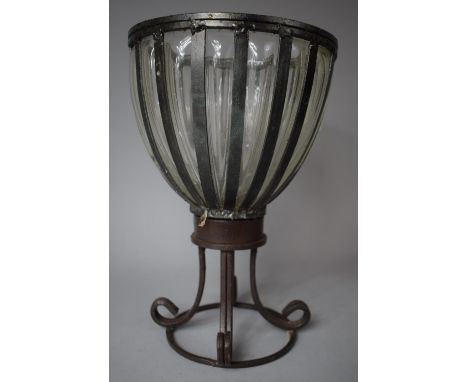 A Modern Metal and Glass Vase/Planter, 31cm high 