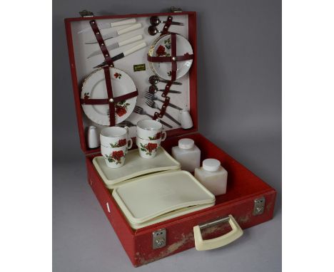 A Vintage Brexton Picnic Set, Case Requires Some Restoration 