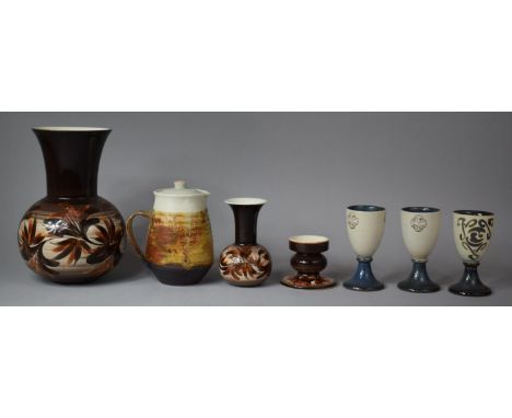 A Collection of Various Vintage Pottery to include Jersey Pottery Vases Etc 