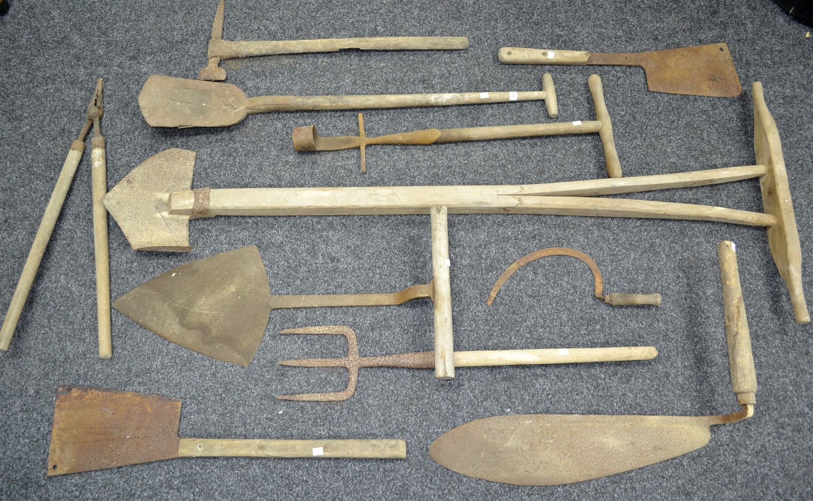 Vintage agricultural tools hay knife; haystack cutting tool; peat