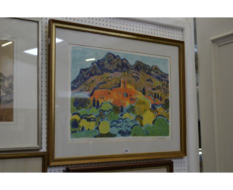 Charon, by and after, a colour lithograph, Abstract Landscape, signed and numbered in pencil, 39cm x 55.5cm