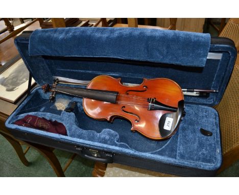 A German violin, 36.5cm two-piece back, the interior with label for Antonius Stradivarius Cremonenfis Faciebat Anno 1733, 58c
