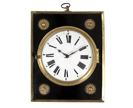 A GEORGE III SEDAN CHAIR TIMEPIECE by T &amp; W Stripling of Litchfield, the brass mounted case with four roundels around the