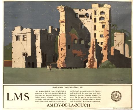 NORMAN WILKINSON (1878 - 1971) 'Ashby- De-La-Zouch' A London, Midland &amp; Scottish Railway Company lithographic poster, pri