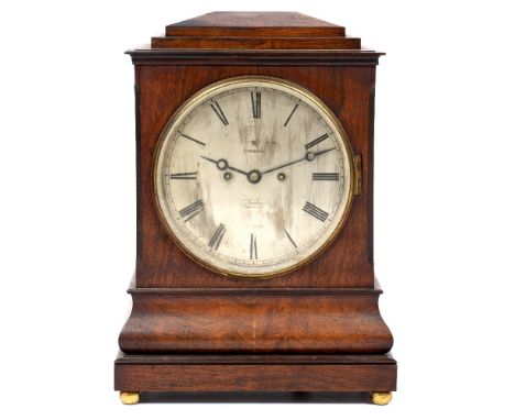 AN EARLY VICTORIAN ROSEWOOD CASED BRACKET OR TABLE CLOCK by Savory &amp; Sons., Cornhill, London, the case of architectural f