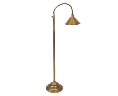 A BRASS ADJUSTABLE STANDARD LAMP 176cm high