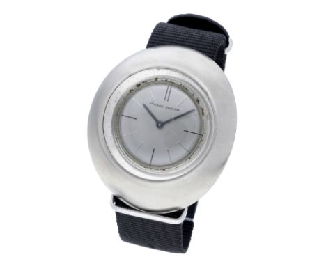 Pierre Cardin / Jaeger. A steel elongated domed curved wristwatch, PC116, Espace Collection, circa 1971. Movement: cal. 36, m