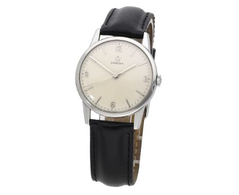 Omega. A stainless steel wristwatch, Ref. 131.001, circa 1962. Movement: cal. 286, manual winding, 17 jewels, no. 19540255. D