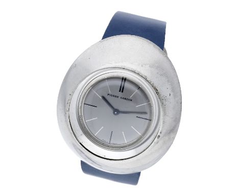 Pierre Cardin / Jaeger. A steel elongated domed curved wristwatch, PC116, Espace Collection, circa 1971. Movement: cal. 36, m