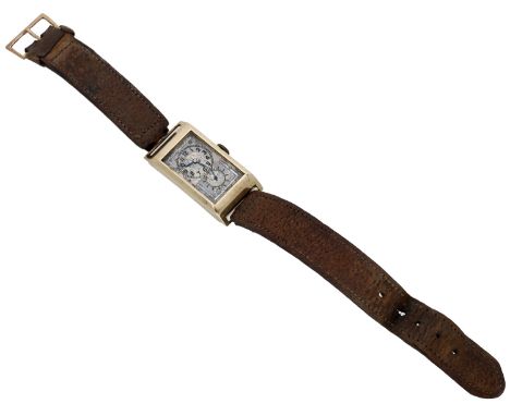 Rolex. A gold rectangular wristwatch, Ref. 1771, Prince, circa 1932. Movement: manual winding, 17 jewels, no. 77247. Dial: si