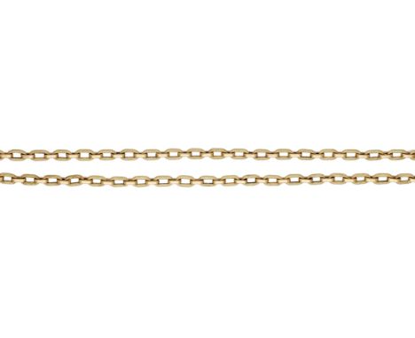 An 18ct gold belcher-link chain, the long chain composed of alternating polished and textured links, stamped ‘750’, Egyptian 