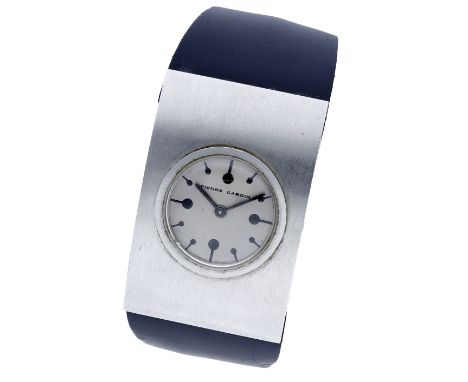 Pierre Cardin / Jaeger. A steel curved rectangular wristwatch, PC105, Espace Collection, circa 1971. Movement: cal. 35, manua