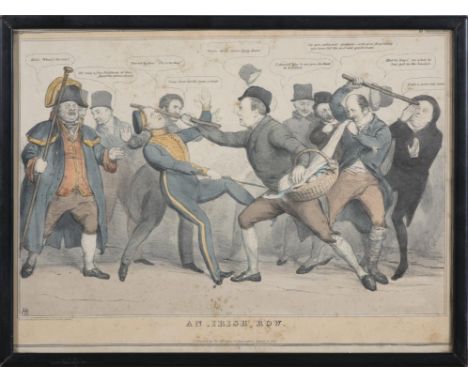 JOHN 'HB' DOYLE C.1832'An Irish Row' Coloured lithograph, 26 x 37cm Published 13 March 1832