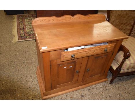 A modern light wood one drawer two door side cabinet, 86cm wide