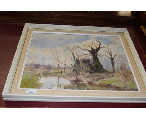 Geoffrey Burrows, Crostwick Marshland, oil on board, framed (Item number 20 on vendor list)
