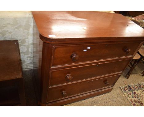 A Victorian mahogany three drawer chest (Item 50 on vendor list)