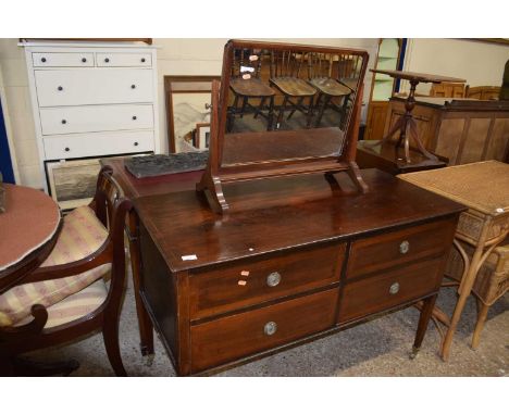 An Edwardian mahogany four drawer dressing chested together with a related swing dressing table mirror (2) (Item 91 on vendor