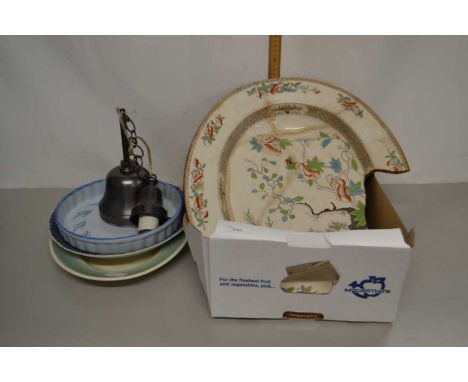 Mixed Lot: Suzie Cooper meat plate, various other ceremics and a ceiling light fitting
