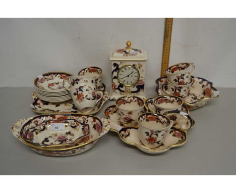 Quantity of Masons Mandalay pattern table wares and a similar mantel clock