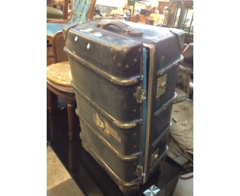 A vintage steamer trunk.