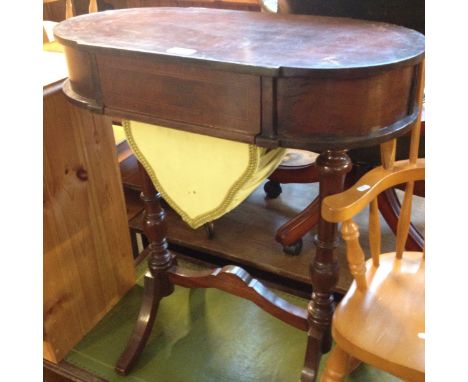 OVAL END SEWING TABLE, W65CM