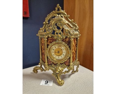 Late Victorian British United Clock Company Bouille Style Mantel Clock - 24cm high