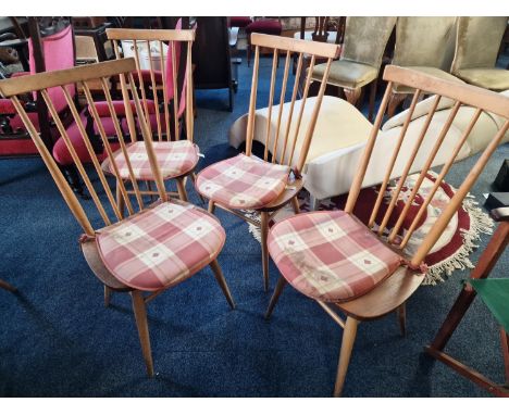 Set of Four Ercol Blonde Dining Chairs