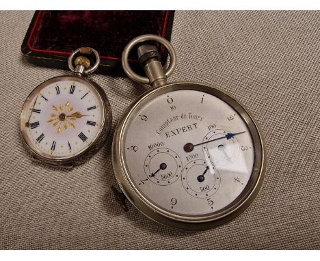 Vintage Compteur De Tours Lap Counter Pocketwatch + a Silver 925 Ladies Pocketwatch