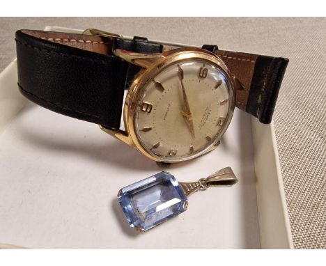 Vintage Swiss Gents Wrist Watch + a Aquamarine Pendant 