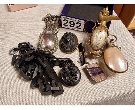 Collection of Various Vintage Jewellery Pieces inc Whitby Jet and some Silver