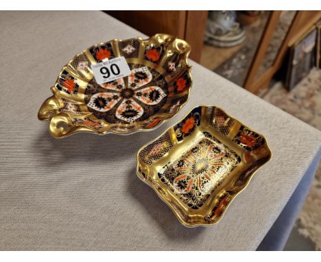 Pair of Royal Crown Derby Imari 1128 Trinket Dishes