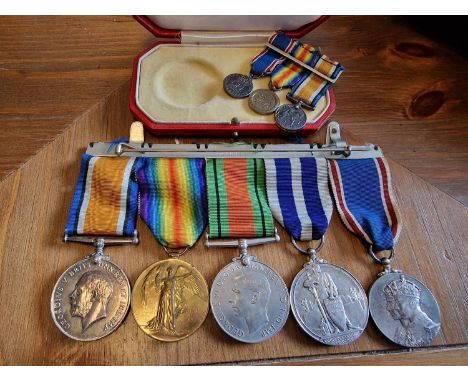 Collection of WW1 and WW2 Mililtary Army Police Medals inc WW1 Acting Sergeant Service Medals for James Walker (222133) + Dre