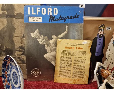 Pair of Vintage Camera Advertising Boards/Signs from Kodak and Ilford Multigrade