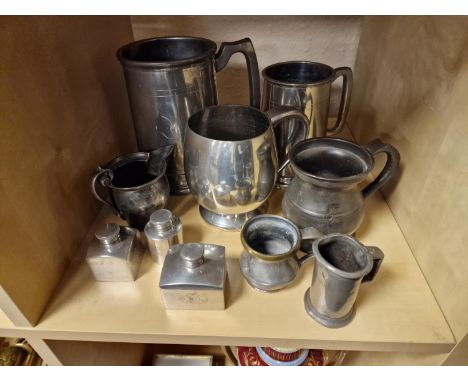 Collection of Antique &amp; Vintage Pewter Ware Pieces and Tankards
