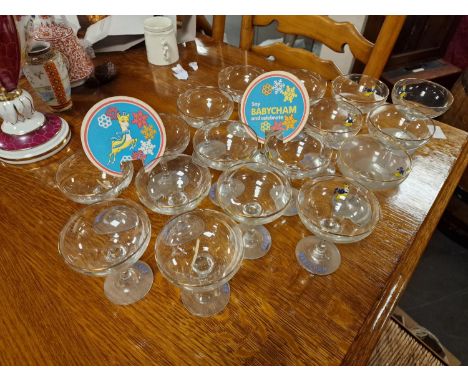 Set of 18 Vintage Babycham Glasses