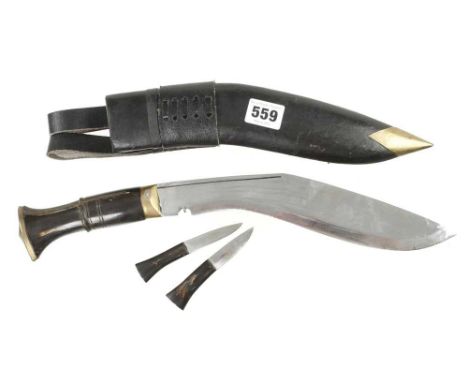 A Gurkha khukuri knife marked Nepal 2005 in scabbard G++