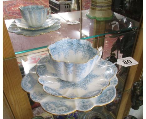 Foley trio (pre Wileman, Shelley) decorated in pale blue pattern 6240 A/F