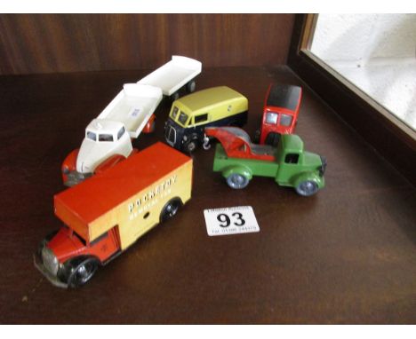 5 toy vehicles to  include Wells Brimtoy Pocketoy Removal van, Corgi & Teckno of Denmark